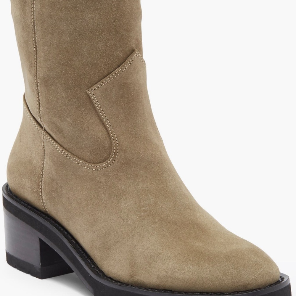Stuart Weitzman Tan Ankle Booties Suede Block Heel